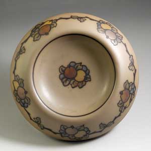 shallow bowl with a fruit motif by hjorth marked 15